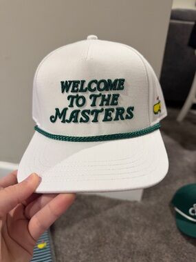 NWT 2026 Welcome to The Masters White & Green Rope Cap